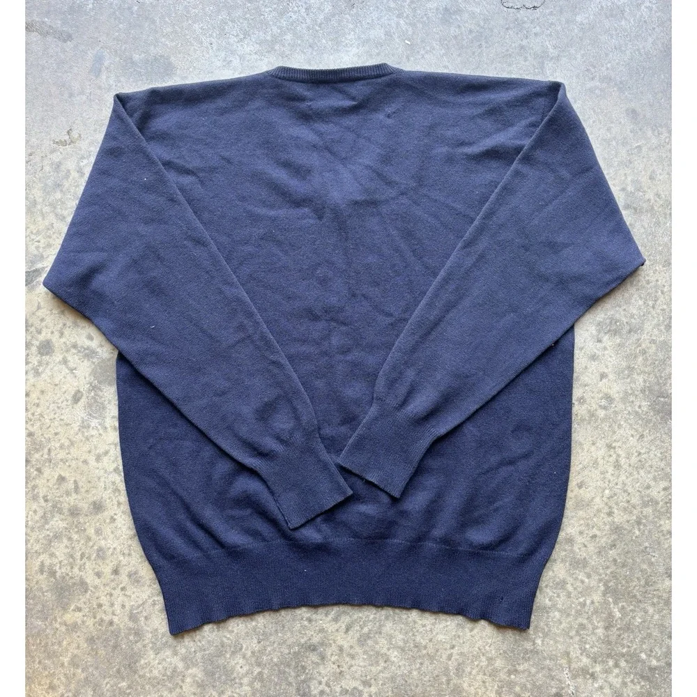 Vintage Polo Ralph Lauren 100% Cashmere V-Neck Sweater Mens Size 44/XL Navy Blue